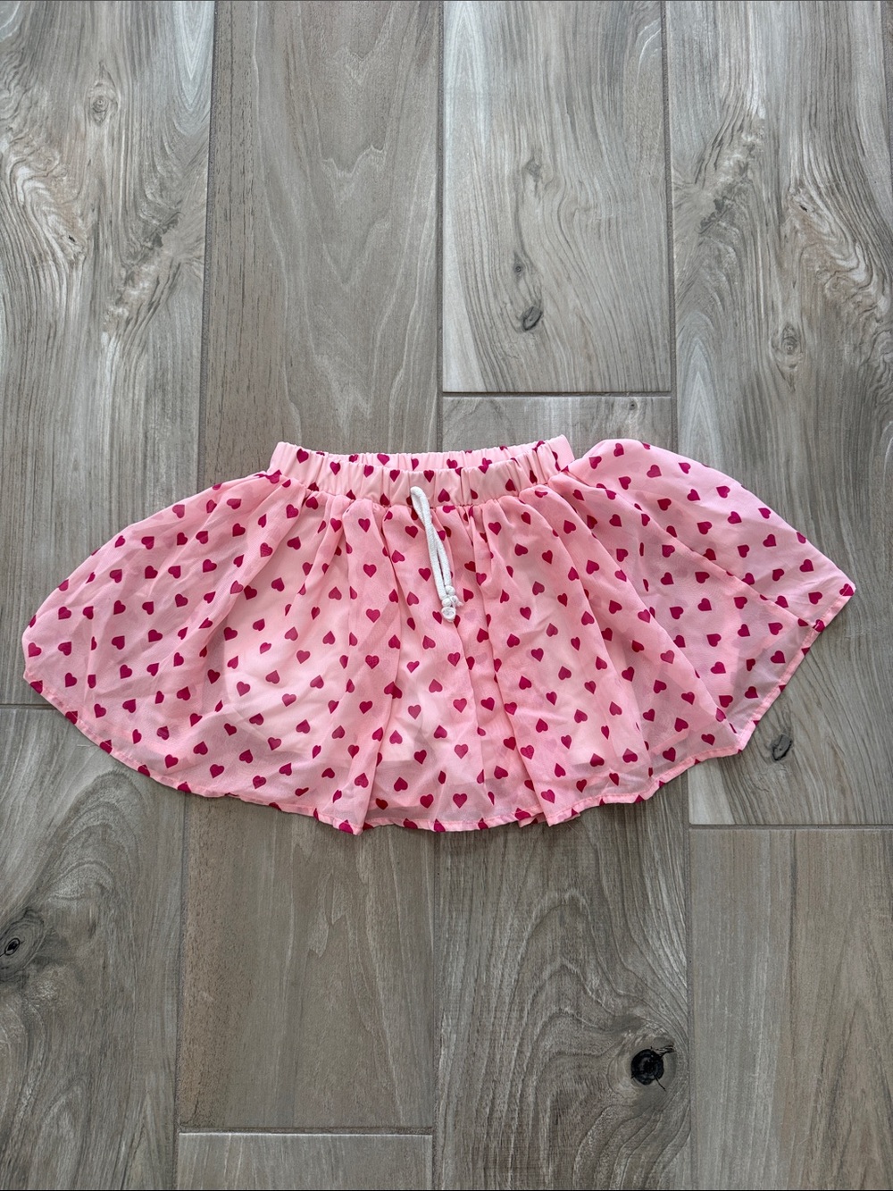 cheeky plum Pink Skirt with Red Heart Print